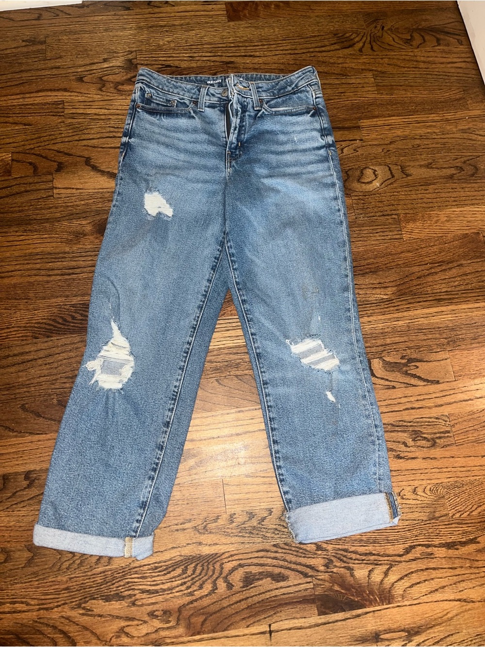 Old Navy Light Blue Distressed Boyfriend Jeans